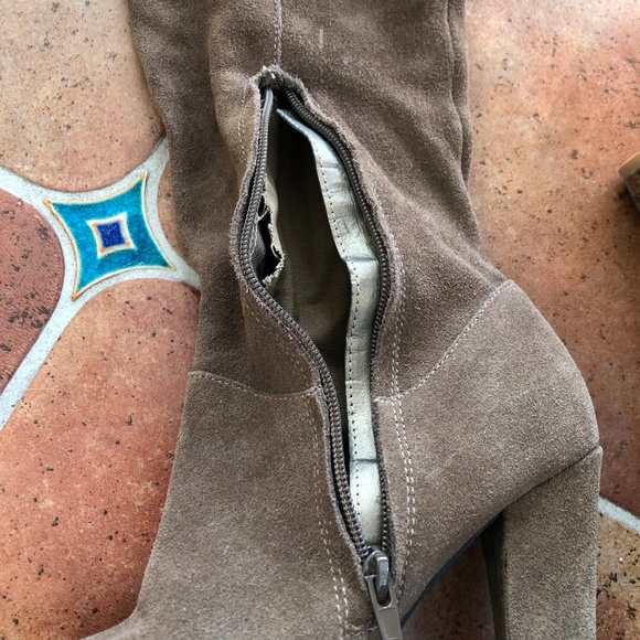 Free People Beige Suede Over-the-Knee Boots Size 7 - Picture 4 of 4